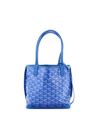 Pre-owned Pre-owned Goyard  Goyard Mini Anjou Reversible Tote Coated Canvas In Blue