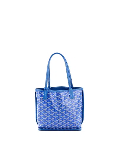 Pre-owned Pre-owned Goyard  Goyard Mini Anjou Reversible Tote Coated Canvas In Blue