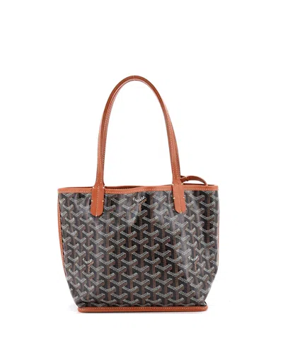 Pre-owned Pre-owned Goyard  Goyard Mini Anjou Reversible Tote Coated Canvas In Brown