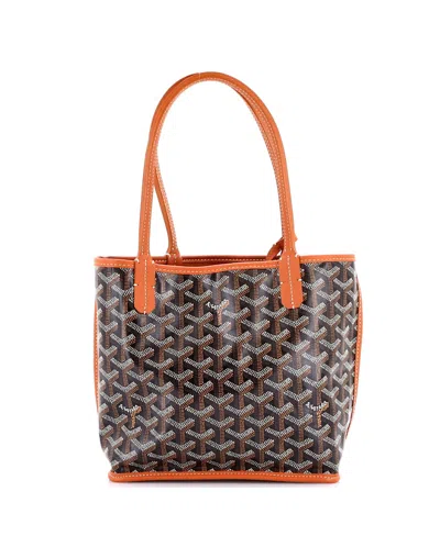 Pre-owned Pre-owned Goyard  Goyard Mini Anjou Reversible Tote Coated Canvas In Brown