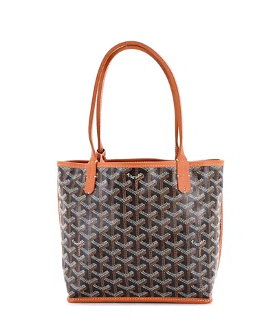 Pre-owned Pre-owned Goyard  Goyard Mini Anjou Reversible Tote Coated Canvas In Brown