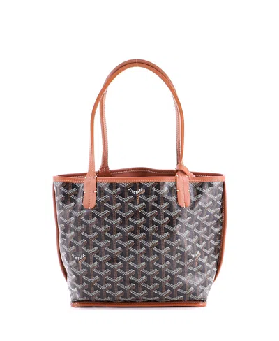 Pre-owned Pre-owned Goyard  Goyard Mini Anjou Reversible Tote Coated Canvas In Brown
