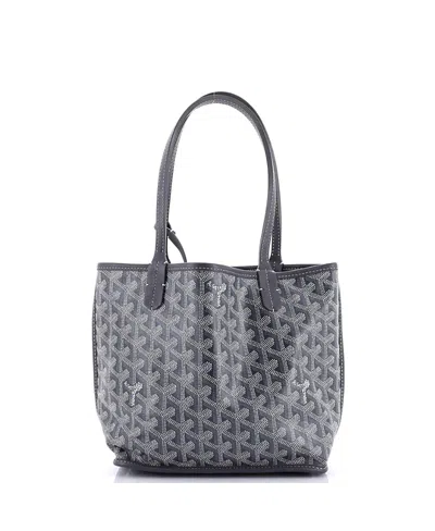 Pre-owned Pre-owned Goyard  Goyard Mini Anjou Reversible Tote Coated Canvas In Gray
