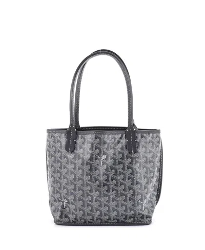 Pre-owned Pre-owned Goyard  Goyard Mini Anjou Reversible Tote Coated Canvas In Gray