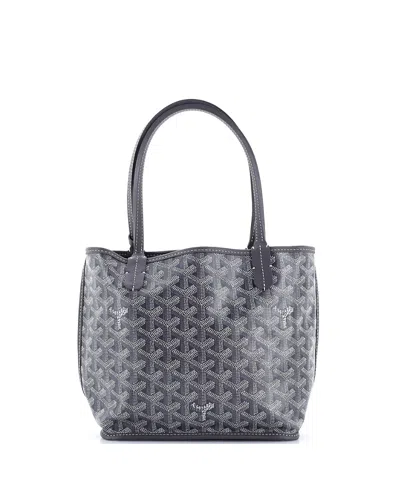 Pre-owned Pre-owned Goyard  Goyard Mini Anjou Reversible Tote Coated Canvas In Gray