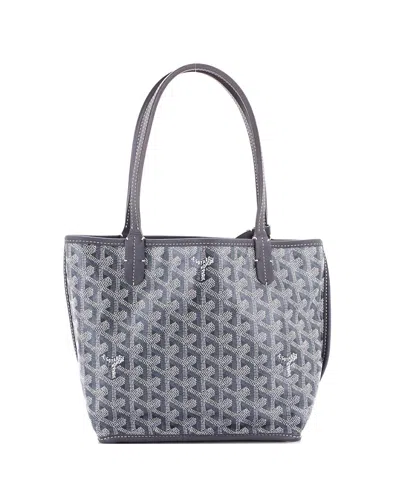 Pre-owned Pre-owned Goyard  Goyard Mini Anjou Reversible Tote Coated Canvas In Gray