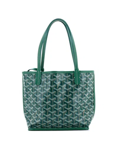 Pre-owned Pre-owned Goyard  Goyard Mini Anjou Reversible Tote Coated Canvas In Green