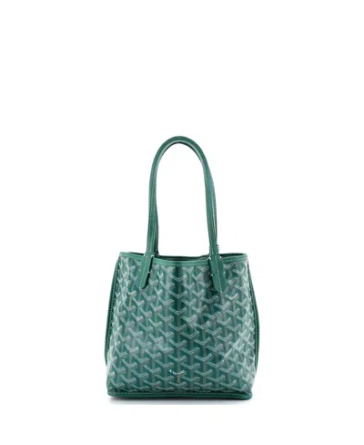 Pre-owned Pre-owned Goyard  Goyard Mini Anjou Reversible Tote Coated Canvas In Green