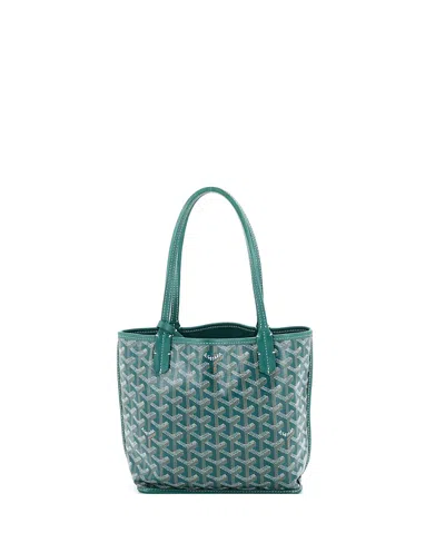 Pre-owned Pre-owned Goyard  Goyard Mini Anjou Reversible Tote Coated Canvas In Green