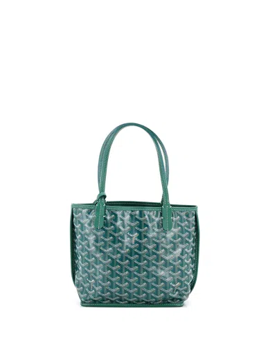 Pre-owned Pre-owned Goyard  Goyard Mini Anjou Reversible Tote Coated Canvas In Green