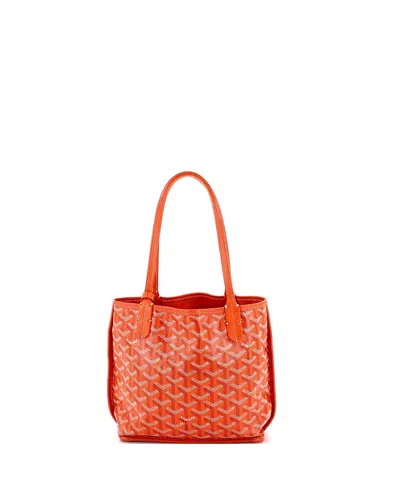 Pre-owned Pre-owned Goyard  Goyard Mini Anjou Reversible Tote Coated Canvas In Orange