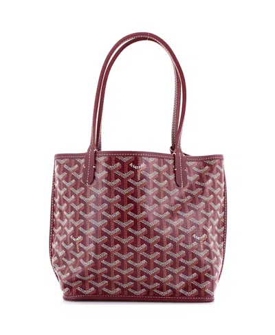 Pre-owned Pre-owned Goyard  Goyard Mini Anjou Reversible Tote Coated Canvas In Red