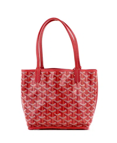 Pre-owned Pre-owned Goyard  Goyard Mini Anjou Reversible Tote Coated Canvas In Red
