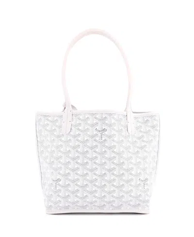 Pre-owned Pre-owned Goyard  Goyard Mini Anjou Reversible Tote Coated Canvas In White