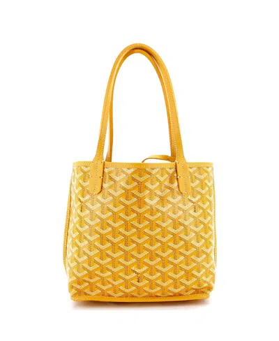 Pre-owned Pre-owned Goyard  Goyard Mini Anjou Reversible Tote Coated Canvas In Yellow