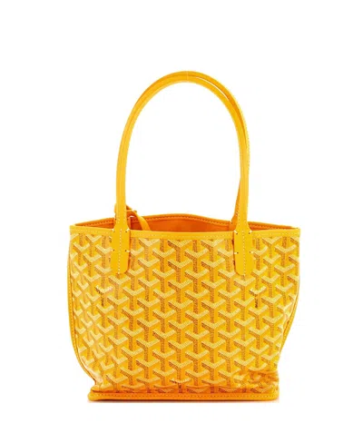 Pre-owned Pre-owned Goyard  Goyard Mini Anjou Reversible Tote Coated Canvas In Yellow