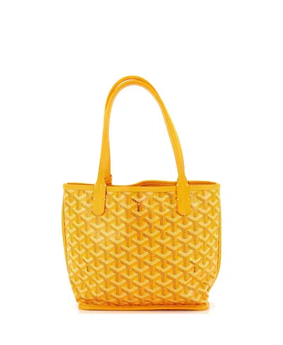 Pre-owned Pre-owned Goyard  Goyard Mini Anjou Reversible Tote Coated Canvas In Yellow