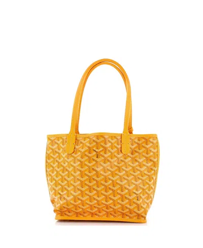 Pre-owned Pre-owned Goyard  Goyard Mini Anjou Reversible Tote Coated Canvas In Yellow