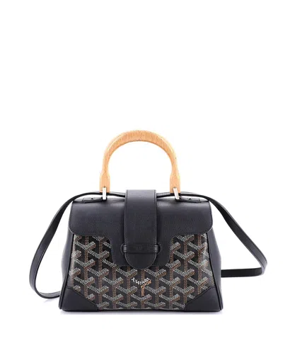 Pre-owned Pre-owned Goyard  Goyard Mini Saigon Top Handle Bag Coated Canvas With Leather