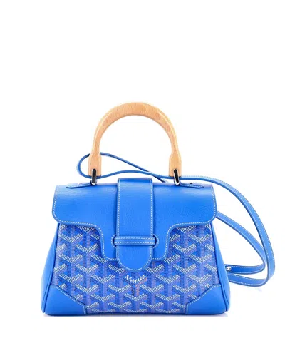 Pre-owned Pre-owned Goyard  Goyard Mini Saigon Top Handle Bag Coated Canvas With Leather