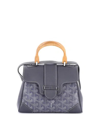 Pre-owned Pre-owned Goyard  Goyard Mini Saigon Top Handle Bag Coated Canvas With Leather