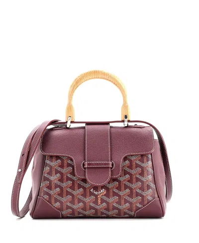 Pre-owned Pre-owned Goyard  Goyard Mini Saigon Top Handle Bag Coated Canvas With Leather