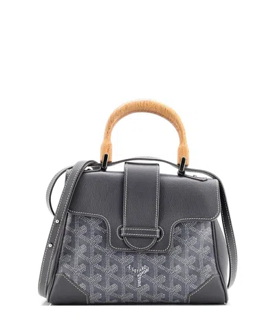 Pre-owned Pre-owned Goyard  Goyard Mini Saigon Top Handle Bag Coated Canvas With Leather