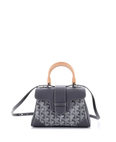 Pre-owned Pre-owned Goyard  Goyard Mini Saigon Top Handle Bag Coated Canvas With Leather In Gray