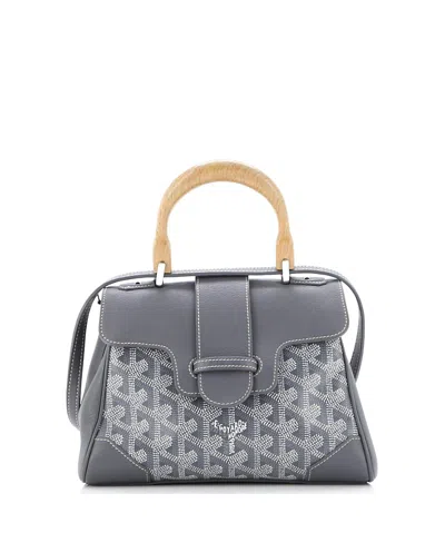 Pre-owned Pre-owned Goyard  Goyard Mini Saigon Top Handle Bag Coated Canvas With Leather In Gray