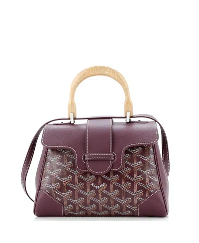 Pre-owned Pre-owned Goyard  Goyard Mini Saigon Top Handle Bag Coated Canvas With Leather In Red