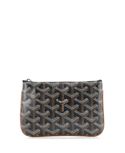 Pre-owned Pre-owned Goyard  Goyard Mini Senat Zip Pouch Coated Canvas In Brown