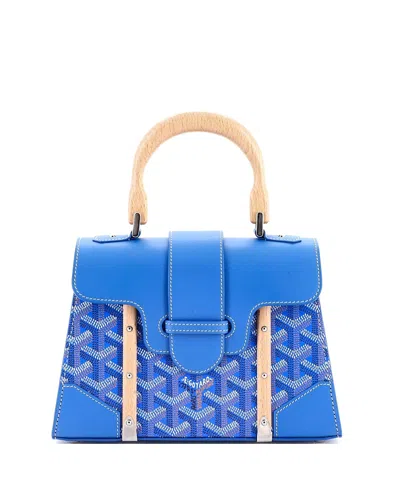 Pre-owned Pre-owned Goyard  Goyard Mini Structured Saigon Top Handle Bag Coated Canvas With Leather