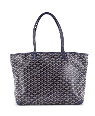 Pre-owned Pre-owned Goyard  Goyard Mm Artois Tote Coated Canvas In Blue