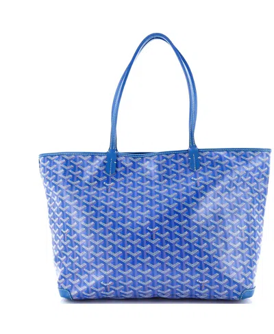 Pre-owned Pre-owned Goyard  Goyard Mm Artois Tote Coated Canvas In Blue
