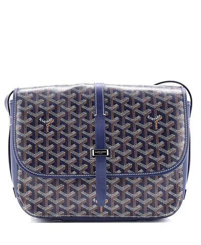 Pre-owned Pre-owned Goyard  Goyard Mm Belvedere Ii Messenger Bag Coated Canvas In Blue