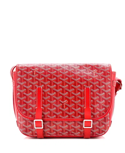 Pre-owned Pre-owned Goyard  Goyard Mm Belvedere Messenger Bag Coated Canvas In Red