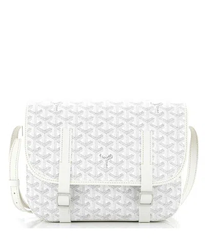 Pre-owned Pre-owned Goyard  Goyard Mm Belvedere Messenger Bag Coated Canvas In White
