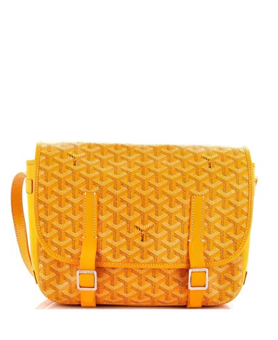 Pre-owned Goyard  Goyard Mm Belvedere Messenger Bag Coated Canvas In Yellow