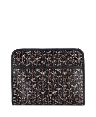 Pre-owned Pre-owned Goyard  Goyard Mm Jouvence Toiletry Pouch Coated Canvas In Black