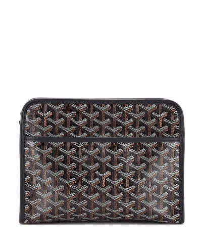 Pre-owned Pre-owned Goyard  Goyard Mm Jouvence Toiletry Pouch Coated Canvas In Black