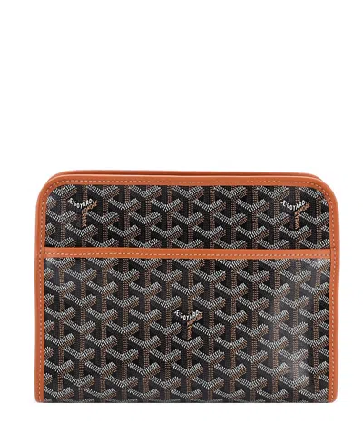 Pre-owned Pre-owned Goyard  Goyard Mm Jouvence Toiletry Pouch Coated Canvas In Brown