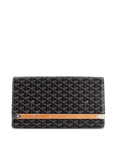 Pre-owned Pre-owned Goyard  Goyard Mm Monte Carlo Clutch Coated Canvas In Black