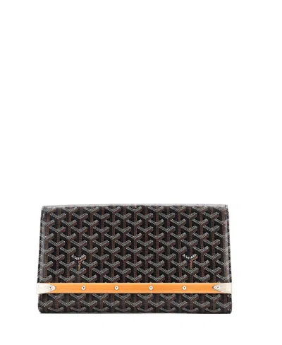 Pre-owned Pre-owned Goyard  Goyard Mm Monte Carlo Clutch Coated Canvas In Black