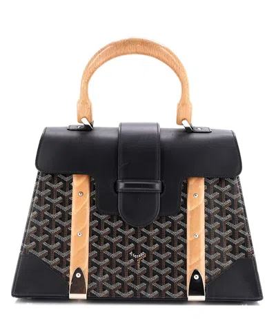 Pre-owned Pre-owned Goyard  Goyard Mm Saigon Top Handle Bag Coated Canvas With Leather In Black