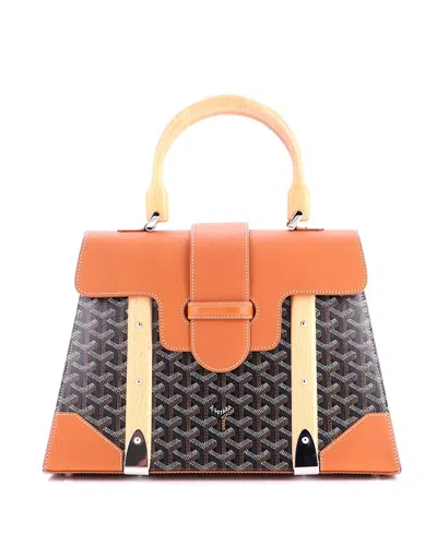 Pre-owned Pre-owned Goyard  Goyard Mm Saigon Top Handle Bag Coated Canvas With Leather In Brown
