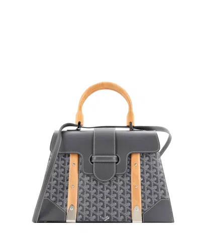 Pre-owned Pre-owned Goyard  Goyard Mm Saigon Top Handle Bag Coated Canvas With Leather In Gray