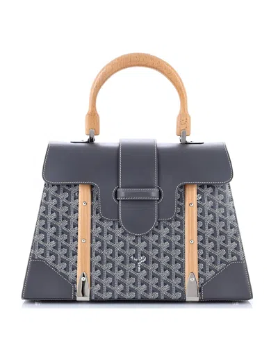 Pre-owned Pre-owned Goyard  Goyard Mm Saigon Top Handle Bag Coated Canvas With Leather In Gray
