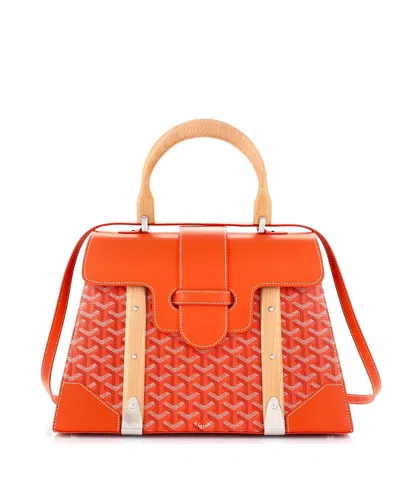 Pre-owned Pre-owned Goyard  Goyard Mm Saigon Top Handle Bag Coated Canvas With Leather In Orange