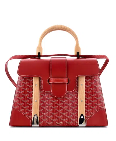 Pre-owned Pre-owned Goyard  Goyard Mm Saigon Top Handle Bag Coated Canvas With Leather In Red