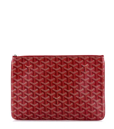 Pre-owned Pre-owned Goyard  Goyard Mm Senat Zip Pouch Coated Canvas In Red